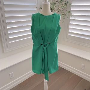 Never worn! Green tie front romper- size small Bebop brand